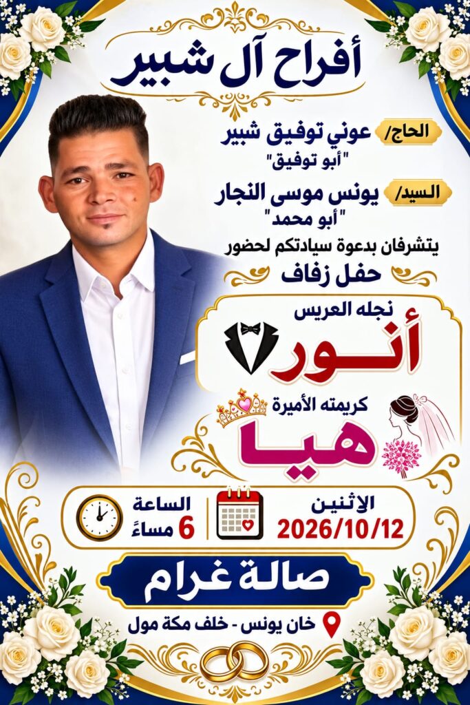 زفاف الشاب أنور عوني توفيق شبير
